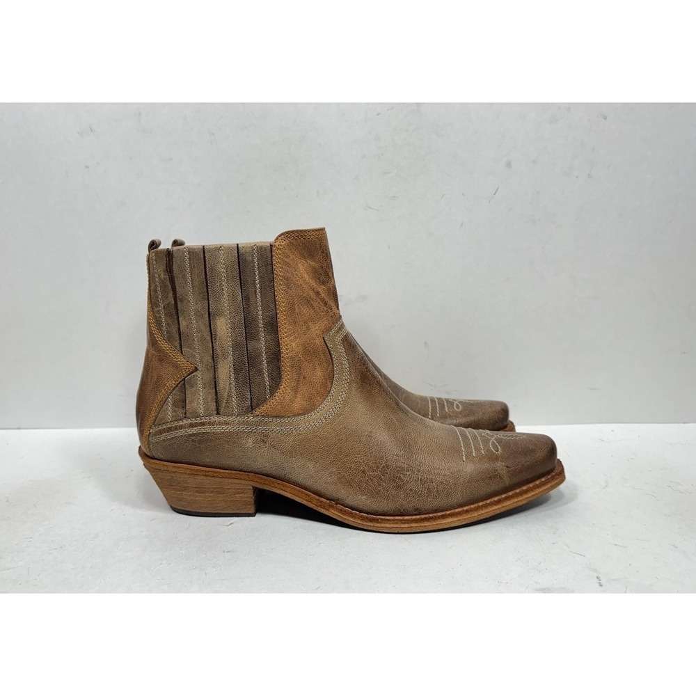 Lucchese Bootmaker Short Western Booties Brown Leather Women's Size 7 B